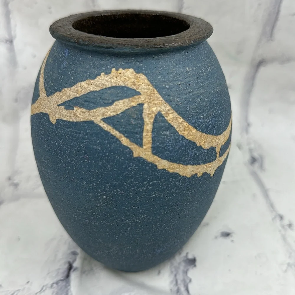 Studio Pottery Vase Artist Signed by 